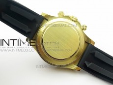 Daytona YG 116518LN JH Best Black Dial Gold Subdial On Rubber Strap A4130 (Free XS rubber strap)