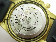Daytona YG 116518LN JH Best Black Dial Gold Subdial On Rubber Strap A4130 (Free XS rubber strap)