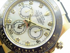 Daytona YG 116518LN JH Best White MOP Dial Diamond Markers On Rubber Strap A4130 (Free XS rubber strap)