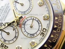 Daytona YG 116518LN JH Best White MOP Dial Diamond Markers On Rubber Strap A4130 (Free XS rubber strap)