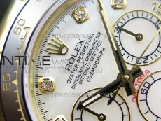 Daytona YG 116518LN JH Best White MOP Dial Diamond Markers On Rubber Strap A4130 (Free XS rubber strap)
