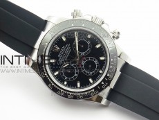 Daytona 116519LN JH Black dial Sticks markers On Rubber Strap A4130 (Free XS rubber strap)