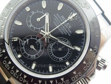 Daytona 116519LN JH Black dial Sticks markers On Rubber Strap A4130 (Free XS rubber strap)
