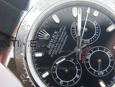 Daytona 116519LN JH Black dial Sticks markers On Rubber Strap A4130 (Free XS rubber strap)