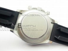 Daytona 116519LN JH Black dial Sticks markers On Rubber Strap A4130 (Free XS rubber strap)