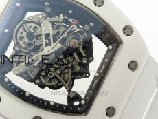RM035-02 Real White Ceramic Case V2 KVF Best Edition Skeleton Dial White Crown on White Rubber Strap MIYOTA8215