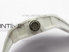 RM035-02 Real White Ceramic Case V2 KVF Best Edition Skeleton Dial White Crown on White Rubber Strap MIYOTA8215