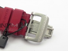 RM035-02 Real White Ceramic Case V2 KVF Best Edition Skeleton Dial Red Crown on Red Rubber Strap MIYOTA8215