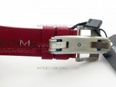 RM035-02 Real White Ceramic Case V2 KVF Best Edition Skeleton Dial Red Crown on Red Rubber Strap MIYOTA8215