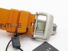 RM035-02 Real White Ceramic Case V2 KVF Best Edition Skeleton Dial White Crown on Orange Rubber Strap MIYOTA8215