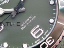 Conquest L3.840.4.56.6 Real Ceramic Bezel SS ZF 1:1 Best Edition Green dial On Green Rubber Strap A2824