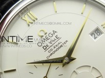 De Ville Prestige Real PR SS ZF 1:1  Best Edition White dial YG Markers Black leather strap MIYOTA 9015