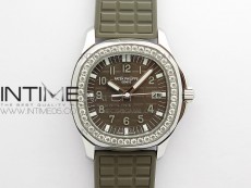 Aquanaut 5067A SS PPF 1:1 Best Edition Light Brown Textured Dial on Blue Rubber Strap AE23 (Free a box)