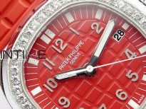 Aquanaut 5067A SS PPF 1:1 Best Edition Red Textured Dial on Red Rubber Strap AE23 (Free a box)