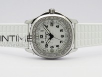 Aquanaut 5067A SS PPF 1:1 Best Edition White Textured Dial on White Rubber Strap AE23 (Free a box)