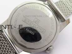 Super Ocean Heritage Gray Ceramic Bezel SS Gray Dial on SS Bracelet A2824