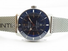 Super Ocean Heritage Blue Ceramic Bezel SS Blue Dial on SS Bracelet A2824