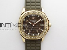 Aquanaut 5067A RG PPF 1:1 Best Edition Brown Textured Dial on Brown Rubber Strap AE23 (Free a box)