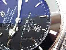 Super Ocean Heritage Black Ceramic Bezel SS Black Dial on SS Bracelet A2824