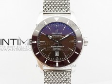 Super Ocean Heritage Brown Ceramic Bezel SS Brown Dial on SS Bracelet A2824