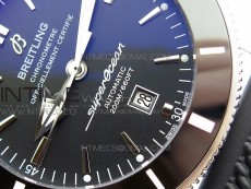 Super Ocean Heritage Black Ceramic Bezel SS Black Dial on Rubber Strap A2824