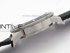 Super Ocean Heritage Black Ceramic Bezel SS Black Dial on Rubber Strap A2824