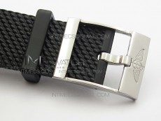 Super Ocean Heritage Black Ceramic Bezel SS Black Dial on Rubber Strap A2824