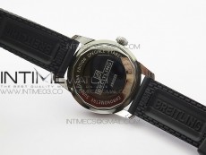 Super Ocean Heritage Black Ceramic Bezel SS Black Dial on Rubber Strap A2824
