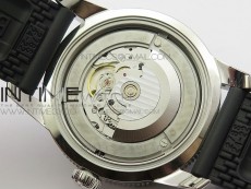 Super Ocean Heritage Black Ceramic Bezel SS Black Dial on Rubber Strap A2824