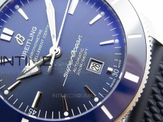 Super Ocean Heritage Blue Ceramic Bezel SS Blue Dial on Rubber Strap A2824