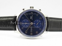 Portuguese IW371606 ZF V3 1:1 Best Edition SS Blue Dial on Black Leather Strap A96355