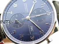 Portuguese IW371606 ZF V3 1:1 Best Edition SS Blue Dial on Black Leather Strap A96355
