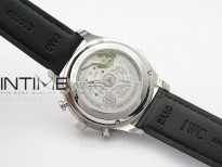 Portuguese IW371609 ZF V3 1:1 Best Edition SS Black Dial on Black Leather Strap A96355