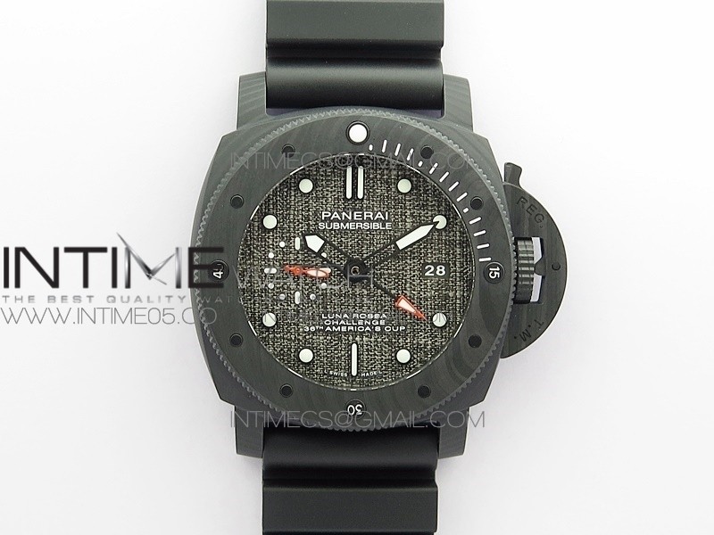 PAM1039 Carbotech VSF 1:1 Best Edition Dark Grey Sail Dial on Rubber Strap P.9010 Clone 