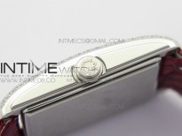 Doloevita SS Crystal Bezel 5055F 1:1 Best Edition Ivory WhiteTextured Dial On Purple Croco Leather Strap Cal.L178.2