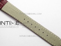 Doloevita SS 5055F 1:1 Best Edition Ivory White Textured Dial On Purple Croco Leather Strap Cal.L178.2