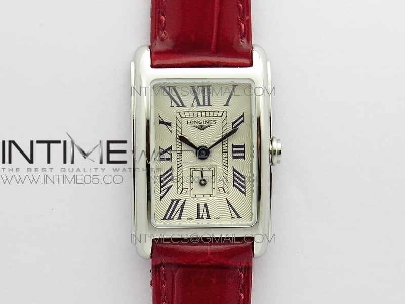 Doloevita SS 8848F 1:1 Best Edition Ivory White Textured Dial On Red Leather Strap Cal.L178.2