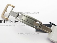 RM011 RG Case Chronograph KVF 1:1 Best Edition White Ceramic Bezel Skeleton Dial on White Rubber Strap A7750