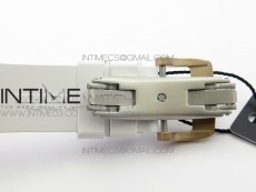 RM011 RG Case Chronograph KVF 1:1 Best Edition White Ceramic Bezel Skeleton Dial on White Rubber Strap A7750