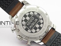 Mille Miglia 168571 SS V7F 1:1 Best Edition Gray Dial On Brown Gummy Strap A7750 to Cal.107179