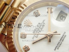 DateJust 28mm RG Diamond Bezel BP Best Edition White MOP Dial on RG Bracelet ETA2671