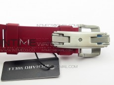 RM035-02 Real White Ceramic Case V2 KVF Best Edition Skeleton Dial Red Crown on Red Rubber Strap MIYOTA8215