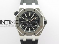 Royal Oak Offshore Diver 15710 V10 JF 1:1 Best Edition Black Dial on Rubber Strap A2824 to A3120