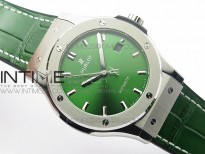 Classic Fusion 42mm SS B50F Green Dial On Green Gummy Strap A2892