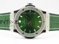 Classic Fusion 42mm SS B50F Green Dial On Green Gummy Strap A2892