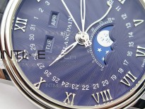 Villeret 6654 SS Complicated Function OMF 1:1 Best Edition Blue Dial on Blue Leather Strap A6654 V3
