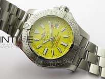 Seawolf 45mm SS B50 1:1 Best Edition SuperLumed Yellow Dial Stick Markers on SS Bracelet A2824(Super Thick Crystal)