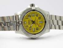 Seawolf 45mm SS B50 1:1 Best Edition SuperLumed Yellow Dial Numeral Markers on SS Bracelet A2824(Super Thick Crystal)