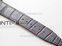 Portofino 37mm RG Diamonds Bezel V7F 1:1 Best Edition Silver Dial on Gray Leather Strap A2892