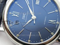 Portofino 37mm SS V7F 1:1 Best Edition Blue Dial on Blue Leather Strap A2892